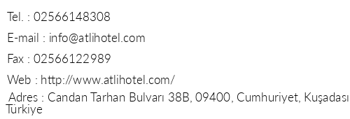 Hotel Atl telefon numaralar, faks, e-mail, posta adresi ve iletiim bilgileri